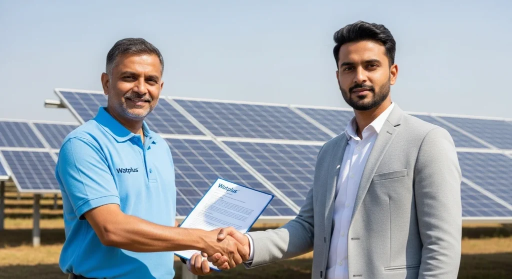 Watplus official channel partner for Adani Solar in India.