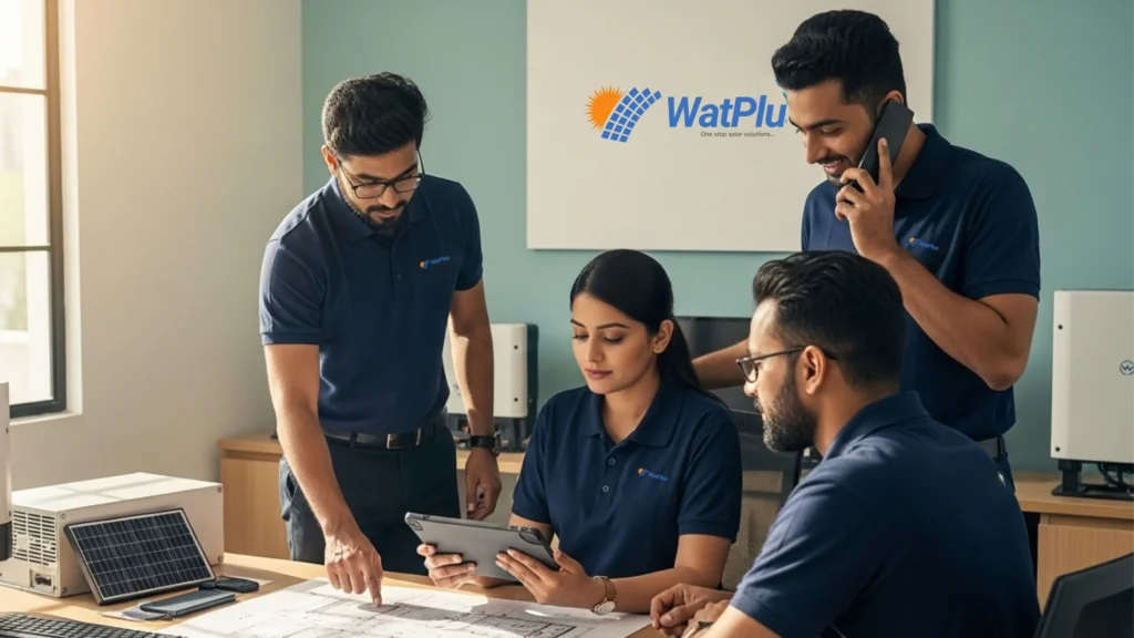 Watplus team providing expert support for GoodWe inverter customers in India.