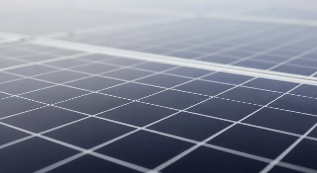 Close-up aesthetic view of solar panel surface and alignment